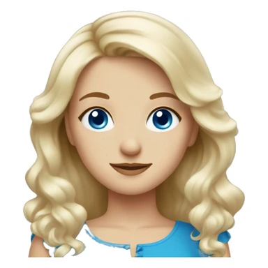 Polish blonde girl with blue eyes in blue dress sticker