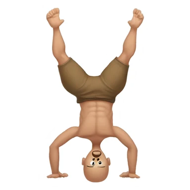 Muscle bald man handstand sticker