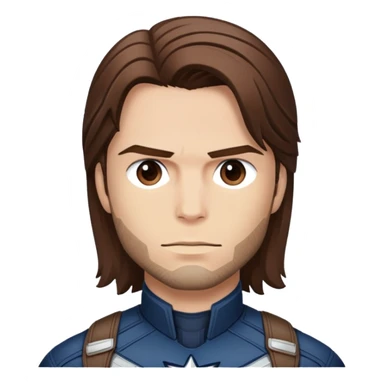 bucky barnes portrait marvel, brown hair from captain america: civil war sticker