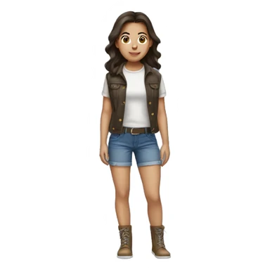 brunette girl wearing jorts sticker