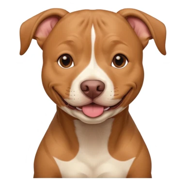 Large light brown pit bull sweetly innocently smiling  sticker