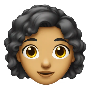 girl with the left side of her hair black and the right side white and yellow eyes sticker