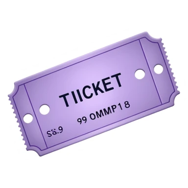 Pale Purple colored 1 Signed ticket  sticker