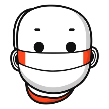 cartoon face with tape over the mouth sticker