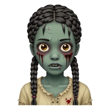 swag zombie girl black with braids sticker