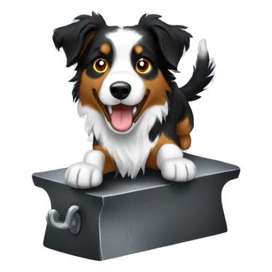 Anvil with Jumping Australian shepherd  sticker