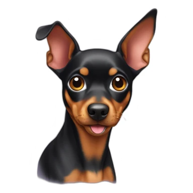 13 year old minature pinscher with piece of left ear missing sticker