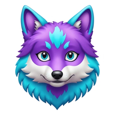 glitter purple and cian lobo sticker