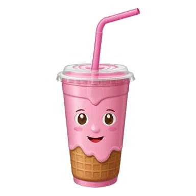 strawberry biscoff drink with lid and straw sticker