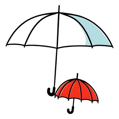 character flying through umbrella sticker