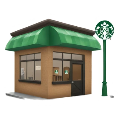 One coffee shop building with one starbucks logo no fonts sticker