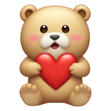 a bisounours with a red hearth in it body sticker