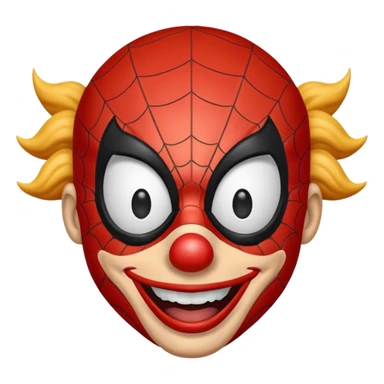 Create a Spider-Man with clown nose sticker