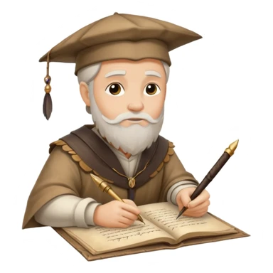 ancient Feathered pen scholar sticker