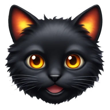 Fluffy black cat with fiery eyes sticker