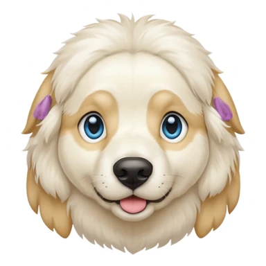 big blue eyed white dog sticker