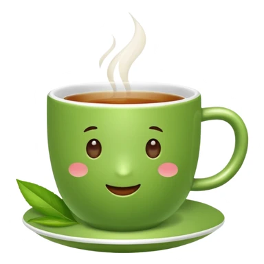 emoji green cup with tea sticker