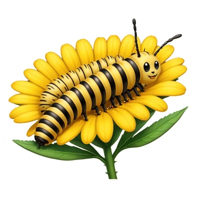 
caterpillar on flower sticker