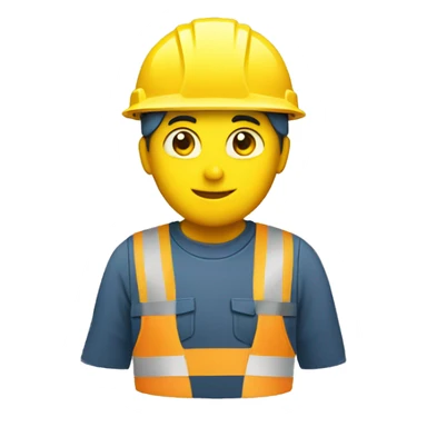 worker with yellow helmet sticker