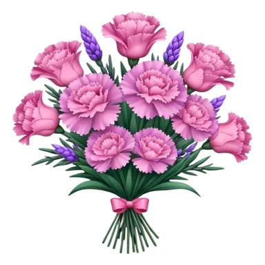 lavender Pink carnations bouquet sticker