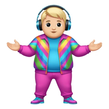 blond chubby dj man in colorful outfit sticker