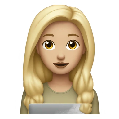 Blonde girl with Mac book pro sticker