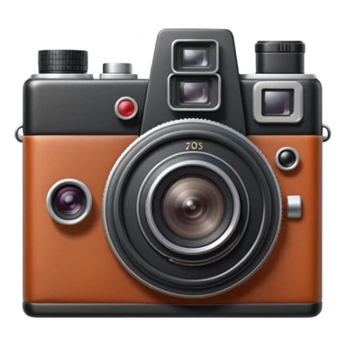 retro camera object icon, vintage photo camera, leather texture, big lens, cute 3D cartoon, mobile game icon style, clean background, no text, no watermark
  sticker