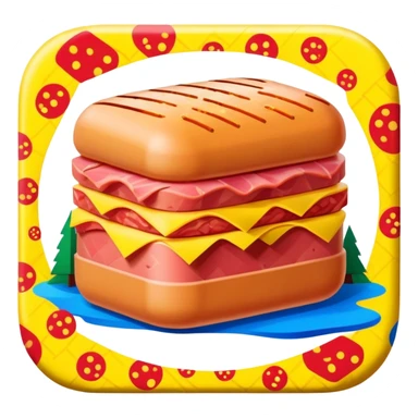  spam meat mondrian style landscape  sticker