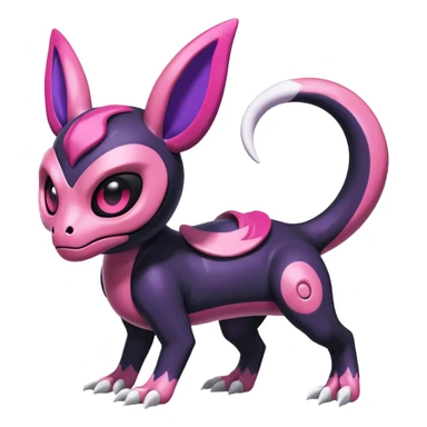 Shiny Duskull-Salandit-Sylveon-Fakémon-hybrid-creature (full body)  sticker