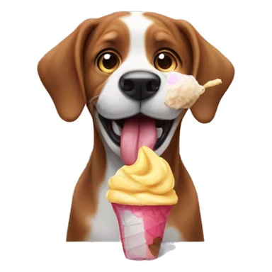Dog eating icecream sticker