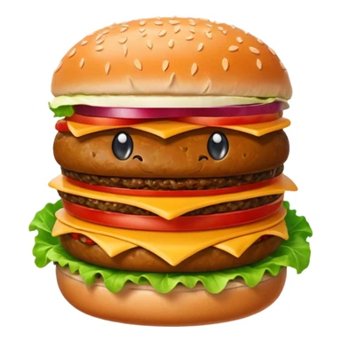 hamburger character with eyes and mouth sticker