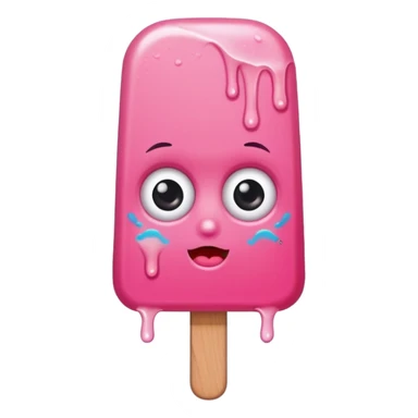 pink popsicle with eyes and tattoo sticker