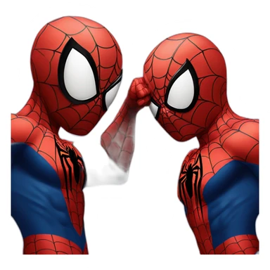 three spiderman pointing to each other sticker