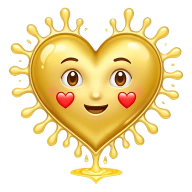 Heart squirting gold love sticker