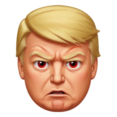 Donald Trump is furious. Red with anger. photorealistic sticker