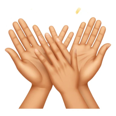 hands clapping, joyful celebration, focus on hands, motion blur, bright pink background sticker