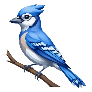 masterpiece, best quality, isolated, die-cut sticker design of a blue jay bird with a white outline, hand-drawn, detailed illustration, low-poly, high resolution, 32k resolution sticker design, gray background. 300 dpi, no emoji faces, no emoji icons sticker