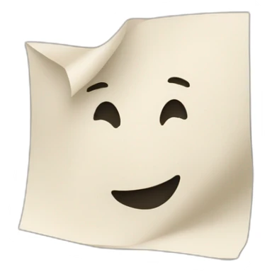 a realistic emoji of a sheet of paper with the bottom right corner folded sticker
