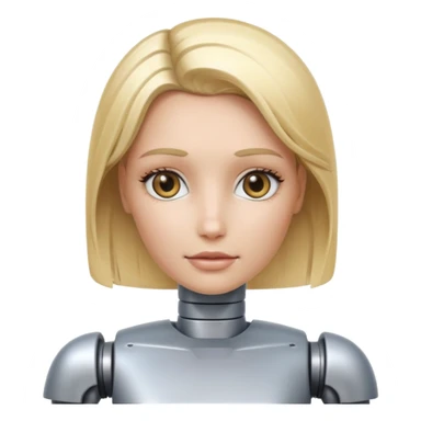 female robot with blond hair more metalic face sticker