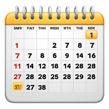 Calendar with 7 days per week sticker