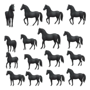 Cheval noir sticker