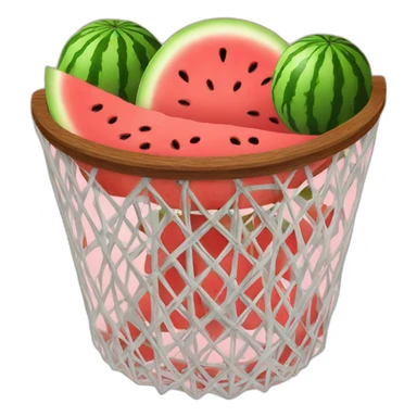 A watermelon in a basketball basket sticker