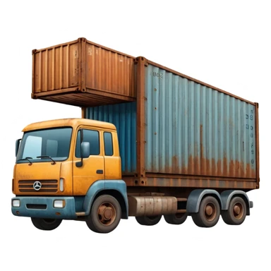 truck holding container sticker