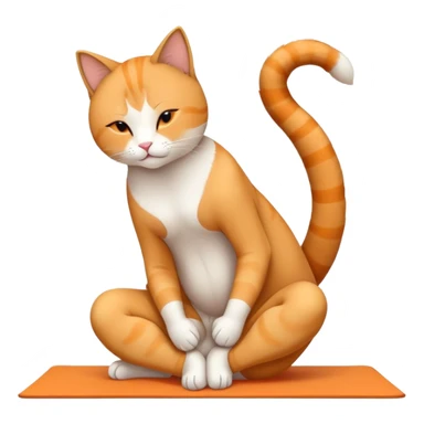 cat doing yoga camel pose with arched back sticker