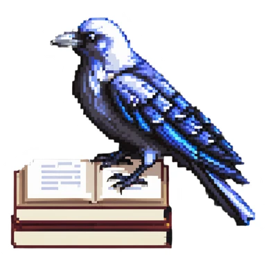 raven on a book sticker