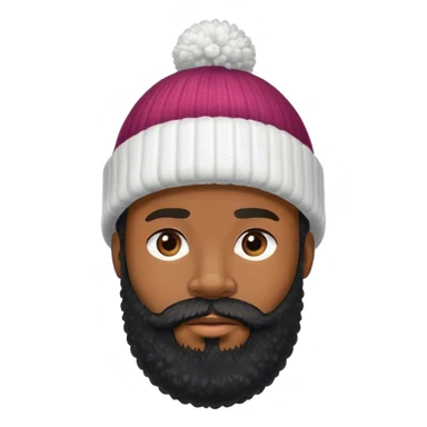 Black hair bearded man in bobble hat  sticker