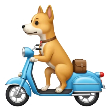 Dog rides Old moped  sticker