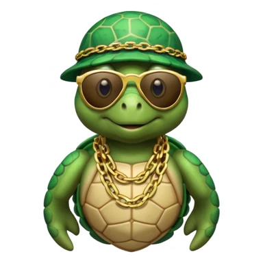 Turtle rapper with chains  sticker