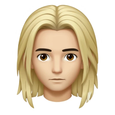 Bill Kaulitz with blonde long hair, brown eyes sticker