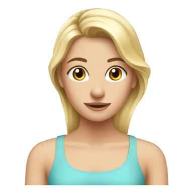 A pretty blonde teen girl doing Pilates sticker